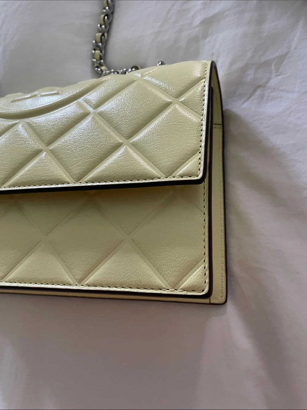 Tory Burch Fleming Soft Convertible Shoulder Bag Quilted Leather Yellow
